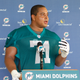 Jonathan Martin, then of the Miami Dolphins, after rookie minicamp May 4, 2012, in Davie, Fla.